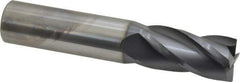 SGS - 3/4", 1-1/2" LOC, 3/4" Shank Diam, 4" OAL, 4 Flute, Solid Carbide Square End Mill - Single End, AlTiN Finish, Spiral Flute, 30° Helix, Centercutting, Right Hand Cut, Right Hand Flute, Series 1 - Eagle Tool & Supply