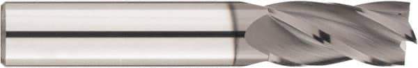 SGS - 1/2", 1" LOC, 1/2" Shank Diam, 3" OAL, 4 Flute, Solid Carbide Square End Mill - Single End, AlTiN Finish, Spiral Flute, 30° Helix, Centercutting, Right Hand Cut, Right Hand Flute, Series 1 - Eagle Tool & Supply