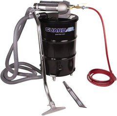 Guardair - 55 Gal Steel Tank, Air Powered Pneumatic Canister Wet/Dry Vacuum - 20' Hose Fitting, Cartridge Filter, Accessories Included - Eagle Tool & Supply