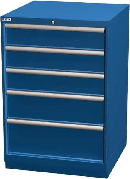 LISTA - 5 Drawer, Modular Storage Cabinet - Steel, 28-1/4" Wide x 28-1/2" Deep x 41-3/4" High, Blue - Eagle Tool & Supply
