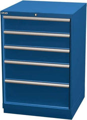 LISTA - 5 Drawer, Modular Storage Cabinet - Steel, 28-1/4" Wide x 28-1/2" Deep x 41-3/4" High, Blue - Eagle Tool & Supply