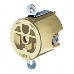 Hubbell Wiring Device-Kellems - 125V 15A NEMA 5-15R Industrial Grade Ivory Straight Blade Single Receptacle - Eagle Tool & Supply