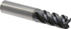 Iscar - 5/8" Diam, 1-1/4" LOC, 4 Flute Solid Carbide Roughing & Finishing Corner Chamfer End Mill - TiAlN Finish, 3-1/2" OAL, 5/8" Shank Diam, Straight Shank, 45° Helix, Centercutting, Regular Length - Eagle Tool & Supply