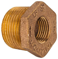 Merit Brass - Class 125, 1 x 1/2" Internal Pipe, Lead Free Brass Hex Bushing - MNPT x FNPT - Eagle Tool & Supply