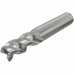 Iscar - 12mm, 25mm LOC, 12mm Shank Diam, 83mm OAL, 3 Flute, Solid Carbide Square End Mill - Single End, Uncoated, Spiral Flute, 45° Helix, Right Hand Cut, Right Hand Flute - Eagle Tool & Supply