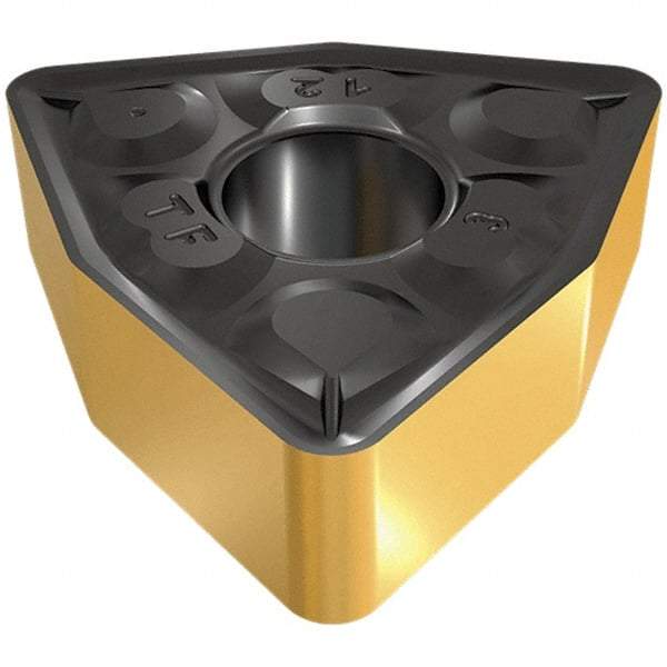 Iscar - WNMG433 TF Grade IC8250 Carbide Turning Insert - TiCN/Al2O3/TiN Finish, 80° Trigon, 1/2" Inscr Circle, 3/16" Thick, 3/64" Corner Radius - Eagle Tool & Supply