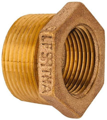 Merit Brass - Class 125, 1-1/4 x 1" Internal Pipe, Lead Free Brass Hex Bushing - MNPT x FNPT - Eagle Tool & Supply