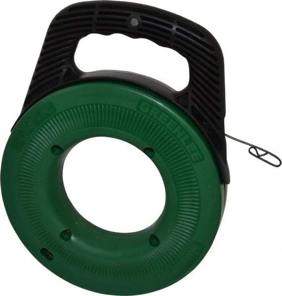 Greenlee - 65 Ft. Long x 1/8 Inch Wide, 0.045 Inch Thick, Steel Fish Tape - 400 Lb. Pulling Strength, Includes Case - Eagle Tool & Supply