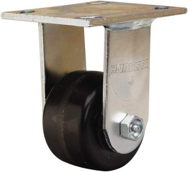 Hamilton - 3-1/4" Diam x 2" Wide x 5-1/4" OAH Top Plate Mount Rigid Caster - Phenolic, 700 Lb Capacity, Straight Roller Bearing, 4 x 4-1/2" Plate - Eagle Tool & Supply