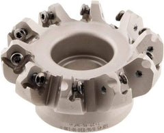 Iscar - 3" Cut Diam, 1" Arbor Hole, 0.138" Max Depth of Cut, 45° Indexable Chamfer & Angle Face Mill - 10 Inserts, ONHU 0505\xB6OXMT 0507\xB6S845 SN.U 1305 Insert, Right Hand Cut, 10 Flutes, Series Helido - Eagle Tool & Supply