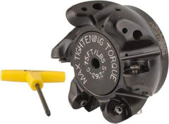 Kennametal - 5" Cut Diam, 12.7mm Max Depth, 1-1/2" Arbor Hole, 6 Inserts, RCGT 86... Insert Style, Indexable Copy Face Mill - BMD500 Cutter Style, 9,000 Max RPM, 2-1/2 High, Series KSRM - Eagle Tool & Supply