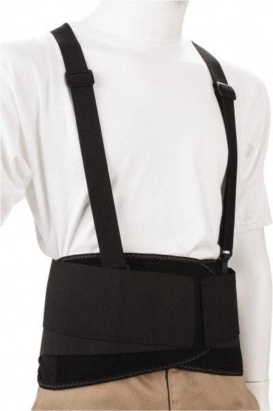 Ergodyne - Size 3XL, Hook & Loop, Spandex Belt with Adjustable Shoulder Straps - 46 to 52" Waist, 8" Wide, Detachable Strap, Black - Eagle Tool & Supply
