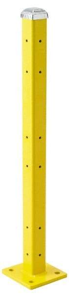 Steel King - Triple 42 Inch High Corner and Center Steel Guard Rail Mount Post - Yellow, For Use with Steel King Railing - Eagle Tool & Supply