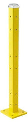 Steel King - Triple 42 Inch High Corner and Center Steel Guard Rail Mount Post - Yellow, For Use with Steel King Railing - Eagle Tool & Supply