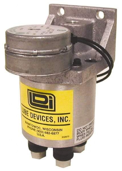 LDI Industries - 0.16 cc Output per Cycle, 4 Outlet Central Lubrication System Electric Pump - 66.55mm Wide x 134.37mm High, 120 Volt, Oil/Grease, 1/8-27 Outlet Thread, NPTF - Eagle Tool & Supply