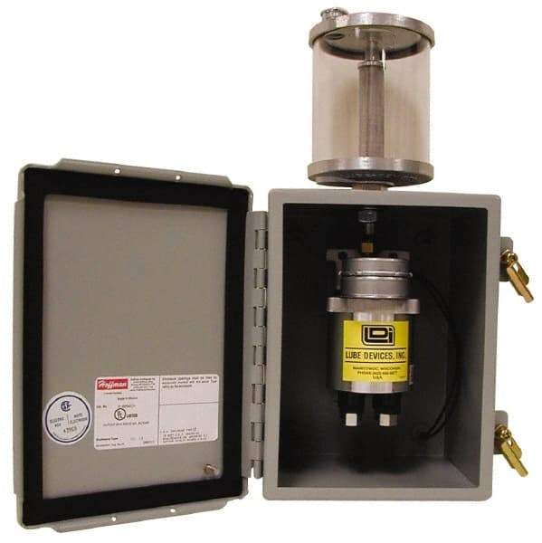 LDI Industries - 75 Cu. Inch Reservoir Capacity, 0.16 cc Output per Cycle, 4 Outlet Box-Mounted Central Lubrication System Air-Operated Pump - Grease, 1/8-27 Outlet Thread, NPTF - Eagle Tool & Supply