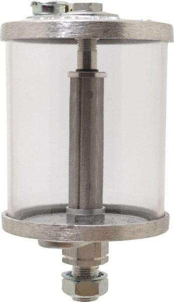 LDI Industries - 1 Outlet, Polymer Bowl, 0.47 L No Flow Control Oil Reservoir - 5/8-18 UNF Outlet, 3-1/2" Diam x 6-11/16" High, 60°C Max - Eagle Tool & Supply