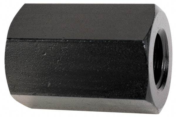 TE-CO - M24x3.00 Metric Coarse, 64mm OAL Steel Standard Coupling Nut - Black Oxide Coated, 38mm Width Across Flats - Eagle Tool & Supply