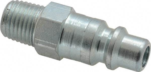Parker - 1/4-18 Male NPT Industrial Pneumatic Hose Connector - Steel, 3/8" Body Diam - Eagle Tool & Supply