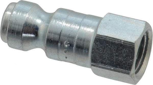 Parker - 1/8-27 Female NPTF Tru-Flate Automotive Pneumatic Hose Connector - Steel, 1/4" Body Diam - Eagle Tool & Supply