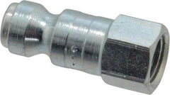 Parker - 1/8-27 Female NPTF Tru-Flate Automotive Pneumatic Hose Connector - Steel, 1/4" Body Diam - Eagle Tool & Supply