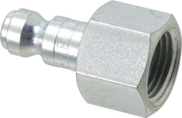 Parker - 3/8-18 Female NPTF Tru-Flate Automotive Pneumatic Hose Connector - Steel, 1/4" Body Diam - Eagle Tool & Supply