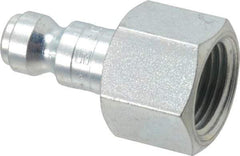 Parker - 3/8-18 Female NPTF Tru-Flate Automotive Pneumatic Hose Connector - Steel, 1/4" Body Diam - Eagle Tool & Supply