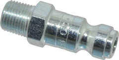 Parker - 1/8-27 Male NPT Tru-Flate Automotive Pneumatic Hose Connector - Steel, 1/4" Body Diam - Eagle Tool & Supply