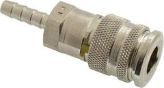 Parker - Hose Barb European High Flow Pneumatic Hose Coupler - Brass, 1/4" Body Diam, 1/4" Hose ID - Eagle Tool & Supply