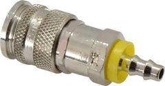 Parker - Push-Lok Hose Barb European High Flow Pneumatic Hose Coupler - Brass, 1/4" Body Diam, 1/4" Hose ID - Eagle Tool & Supply