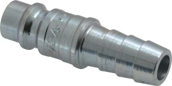 Parker - Hose Barb European High Flow Pneumatic Hose Connector - Steel, 1/4" Body Diam, 3/8" Hose ID - Eagle Tool & Supply