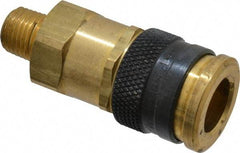 Parker - 1/4-18 Male NPTF Industrial Pneumatic Hose Coupler - Brass, 3/8" Body Diam - Eagle Tool & Supply