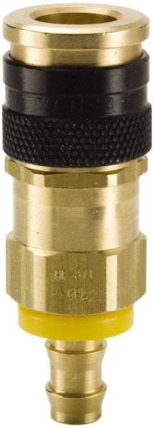 Parker - Push-Lok Hose Barb Industrial Pneumatic Hose Coupler - Brass, 3/8" Body Diam, 1/2" Hose ID - Eagle Tool & Supply