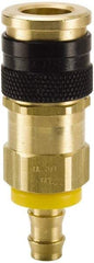 Parker - Push-Lok Hose Barb Industrial Pneumatic Hose Coupler - Brass, 3/8" Body Diam, 1/2" Hose ID - Eagle Tool & Supply