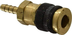 Parker - Hose Barb Industrial Pneumatic Hose Coupler - Brass, 1/4" Body Diam, 1/4" Hose ID - Eagle Tool & Supply