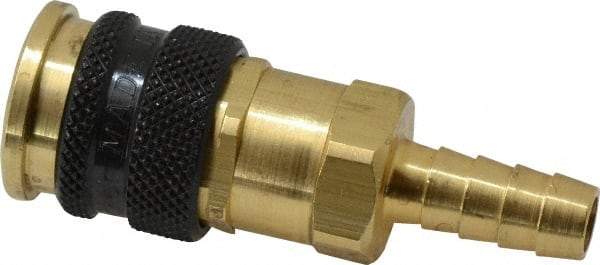 Parker - Hose Barb Industrial Pneumatic Hose Coupler - Brass, 1/4" Body Diam, 3/8" Hose ID - Eagle Tool & Supply