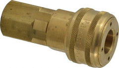 Parker - 1/2-14 Female NPTF Industrial Pneumatic Hose Coupler - Brass, 1/2" Body Diam - Eagle Tool & Supply