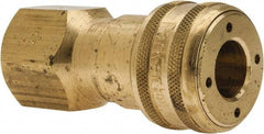 Parker - 3/4-14 Female NPTF Industrial Pneumatic Hose Coupler - Brass, 1/2" Body Diam - Eagle Tool & Supply