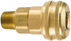 Parker - 3/4-14 Male NPT Industrial Pneumatic Hose Coupler - Brass, 3/4" Body Diam - Eagle Tool & Supply