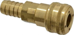 Parker - Hose Barb Industrial Pneumatic Hose Coupler - Brass, 1/2" Body Diam, 3/4" Hose ID - Eagle Tool & Supply