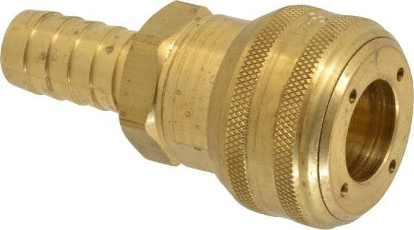 Parker - Hose Barb Industrial Pneumatic Hose Coupler - Brass, 3/4" Body Diam, 3/4" Hose ID - Eagle Tool & Supply