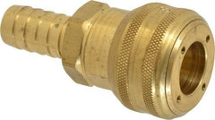 Parker - Hose Barb Industrial Pneumatic Hose Coupler - Brass, 3/4" Body Diam, 3/4" Hose ID - Eagle Tool & Supply