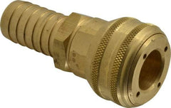 Parker - Hose Barb Industrial Pneumatic Hose Coupler - Brass, 3/4" Body Diam, 1" Hose ID - Eagle Tool & Supply