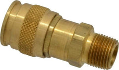 Parker - 3/8-18 Male NPT Universal Pneumatic Hose Coupler - Brass, 1/4" Body Diam - Eagle Tool & Supply