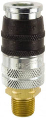 Parker - 1/4-18 Male NPT Industrial Pneumatic Hose Coupler - Steel, 1/4" Body Diam - Eagle Tool & Supply