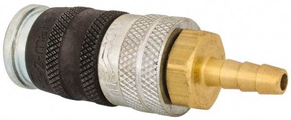 Parker - Hose Barb Industrial Pneumatic Hose Coupler - Steel, 1/4" Body Diam, 1/4" Hose ID - Eagle Tool & Supply
