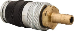 Parker - Hose Barb Industrial Pneumatic Hose Coupler - Steel, 3/8" Body Diam, 3/8" Hose ID - Eagle Tool & Supply