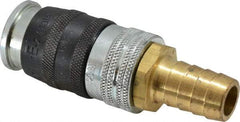 Parker - Hose Barb Industrial Pneumatic Hose Coupler - Steel, 1/2" Body Diam, 3/4" Hose ID - Eagle Tool & Supply