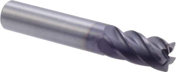M.A. Ford - 1/2", 5 Flute, Single End, Solid Carbide, 0.03" Corner Radius End Mill - 3" OAL, 38° Helix, Right Hand Flute, 1" LOC, Right Hand Cut - Eagle Tool & Supply