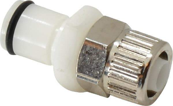 CPC Colder Products - 3/8" OD, Acetal Push-to-Connect Male Connector - 120 Max psi, White - Eagle Tool & Supply